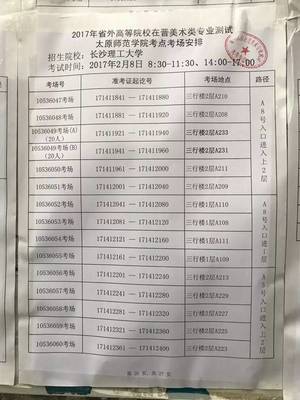 明日考场安排(湖南科技学院、长沙理工大学)